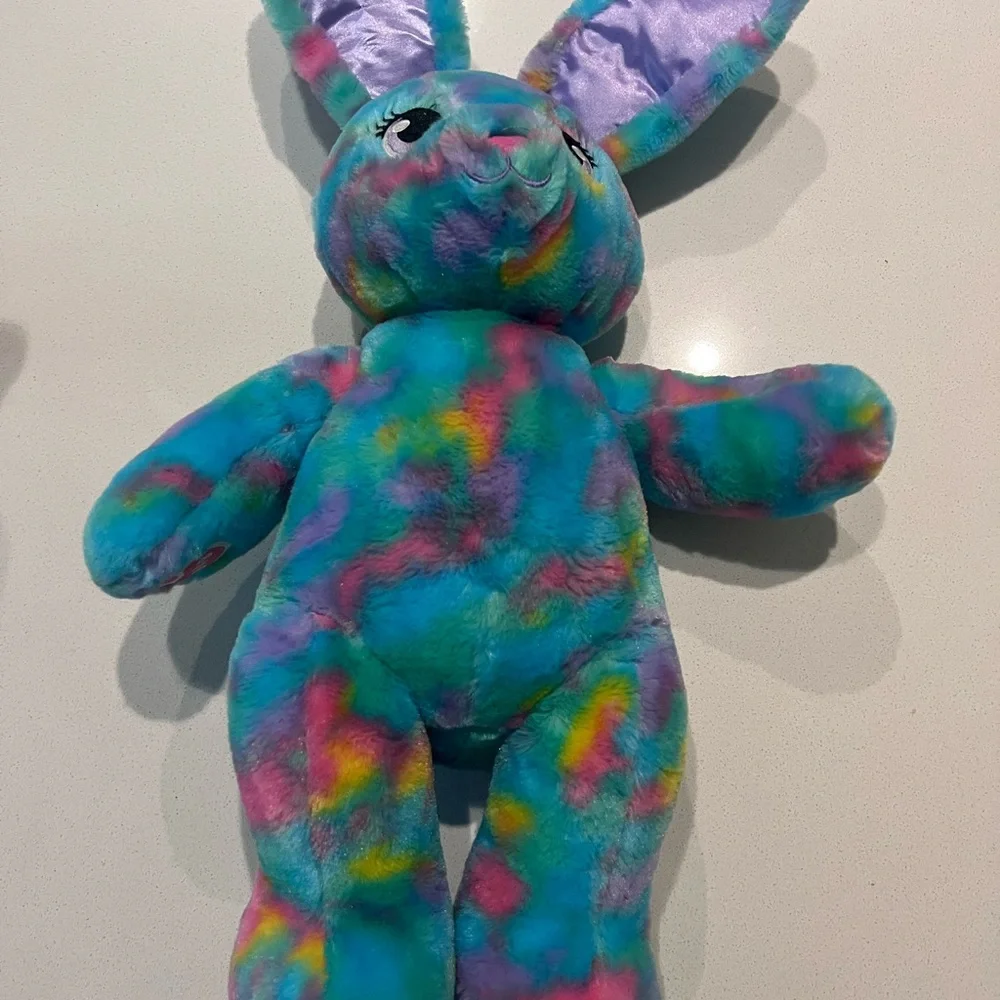 Build-A-Bear BAB Rainbow Easter Bunny‎ Plush 17”